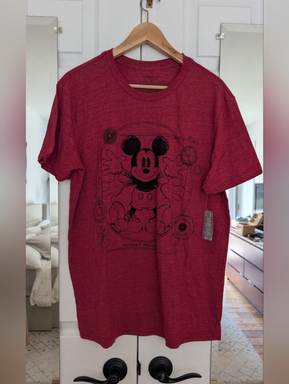 Mickey Mouse Graphic Tee "The Vitruvian Man"  Vintage Cotton T-Shirt